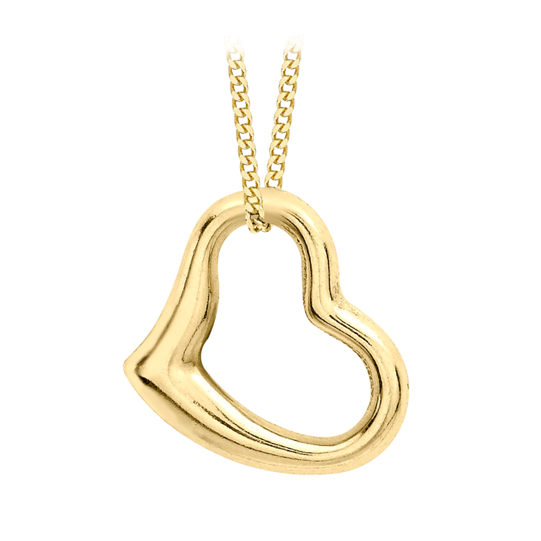 9 Karaat ketting met hanger open hart