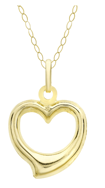 9 Karaat ketting met hanger open hart