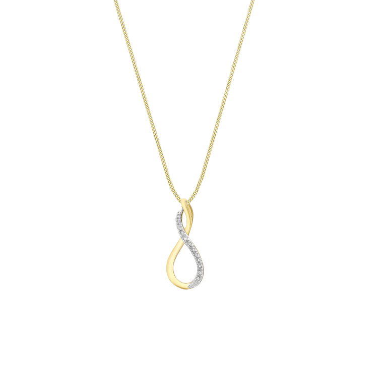 9 Karaat ketting met fantasie hanger diamant