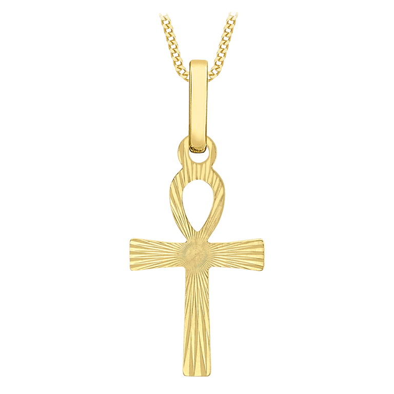 9 Karaat ketting met hanger ankh