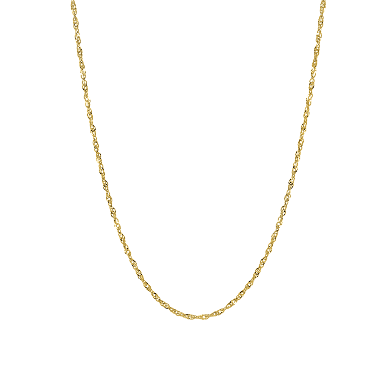 Halskette aus 375 Gold, Gourmet-Glieder, Diamantschliff