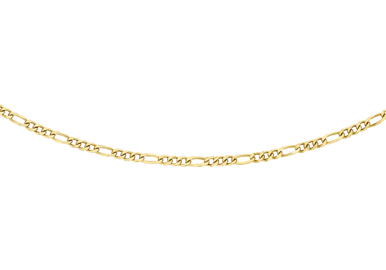 Halskette, Figaro, aus 375 Gold mit Diamantschliff