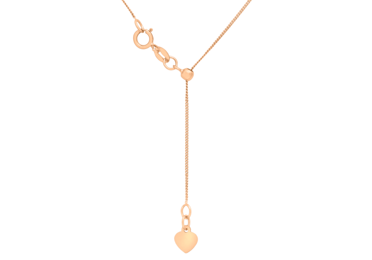 9 Karaat y-ketting met hanger hart