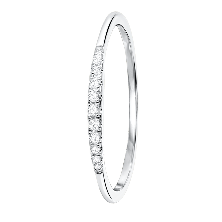 Ring, 585 Weißgold mit Diamanten (0,06 ct)