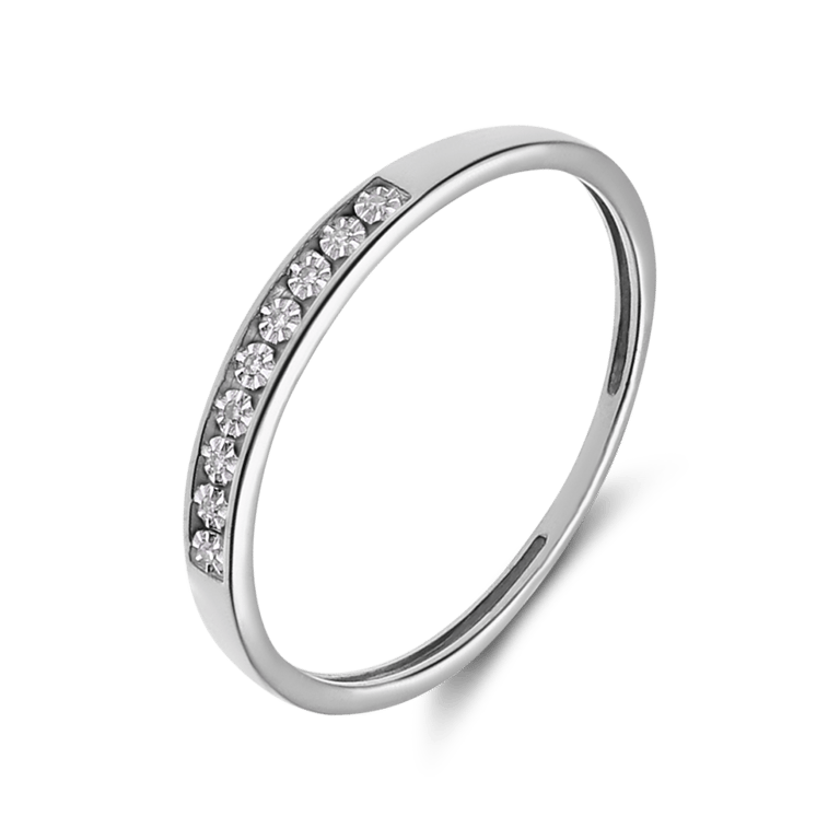 Ring, 585 Weißgold, mit Diamanten 0,02 ct