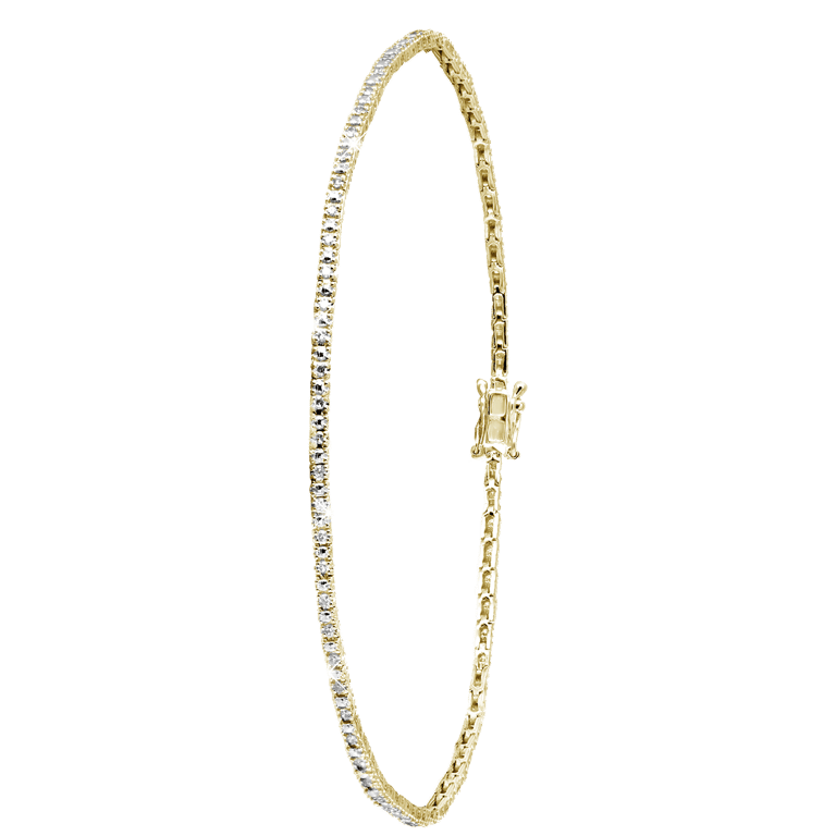 14 Karaat geelgouden tennisarmband met diamant 0,42ct