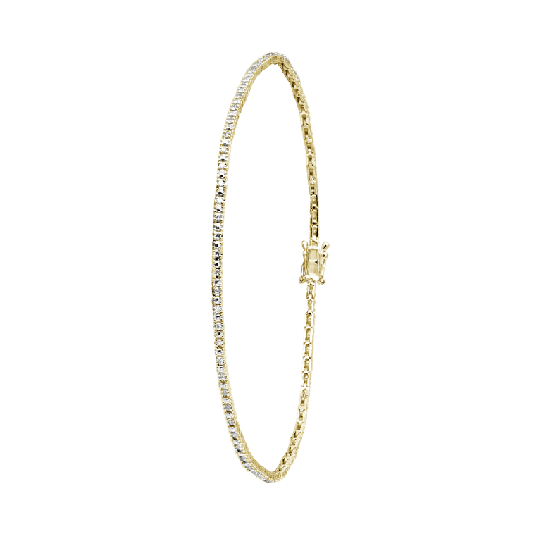 14 Karaat geelgouden tennisarmband met diamant0,49ct