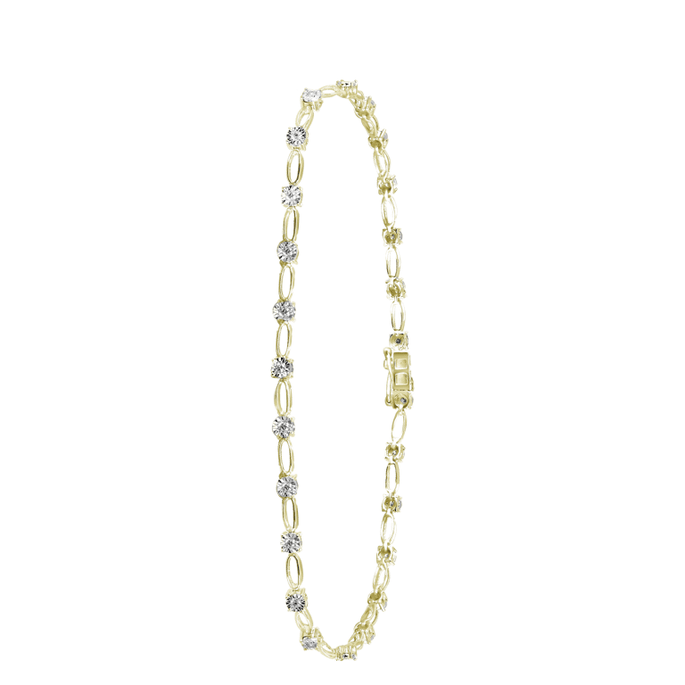 14 Karaat geelgouden armband met diamant 0,25ct