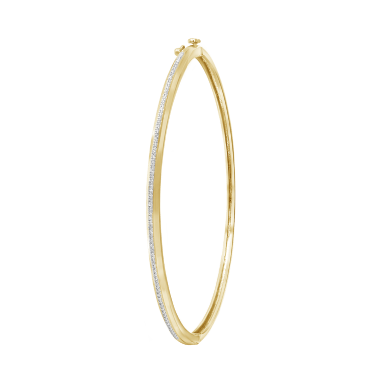 14 Karaat geelgouden armband met diamant 0,22ct