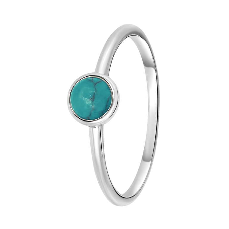 Zilveren ring rond turquoise Bali