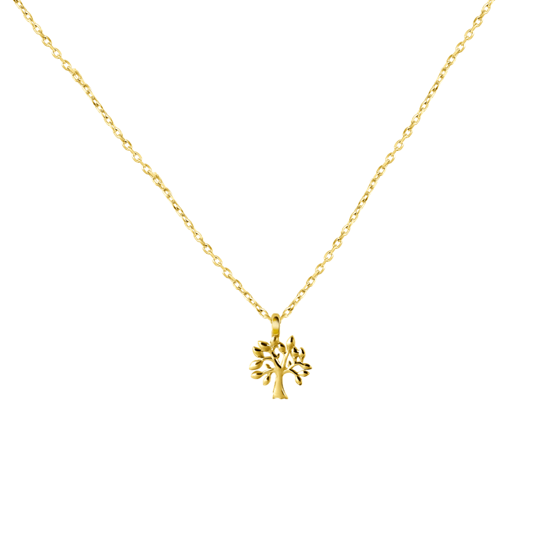 14 karaat geelgouden ketting ronde hanger zirkonia | Lucardi-NL