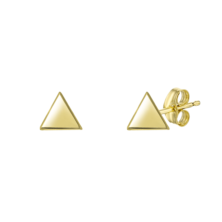 14 Karaat geelgouden oorbellen triangle 4mm