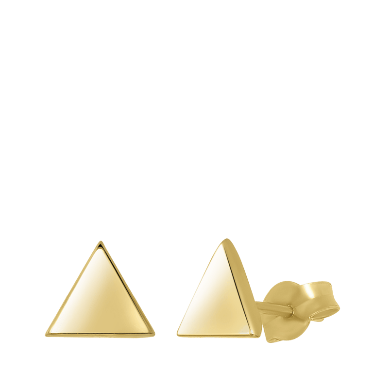 14 karaat geelgouden oorknoppen triangle 6mm voor dames