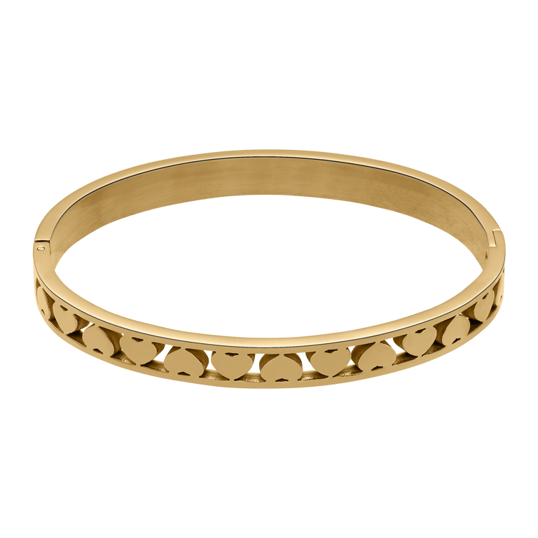 Guess stainless steel goldplated bangle met kristal voor dames