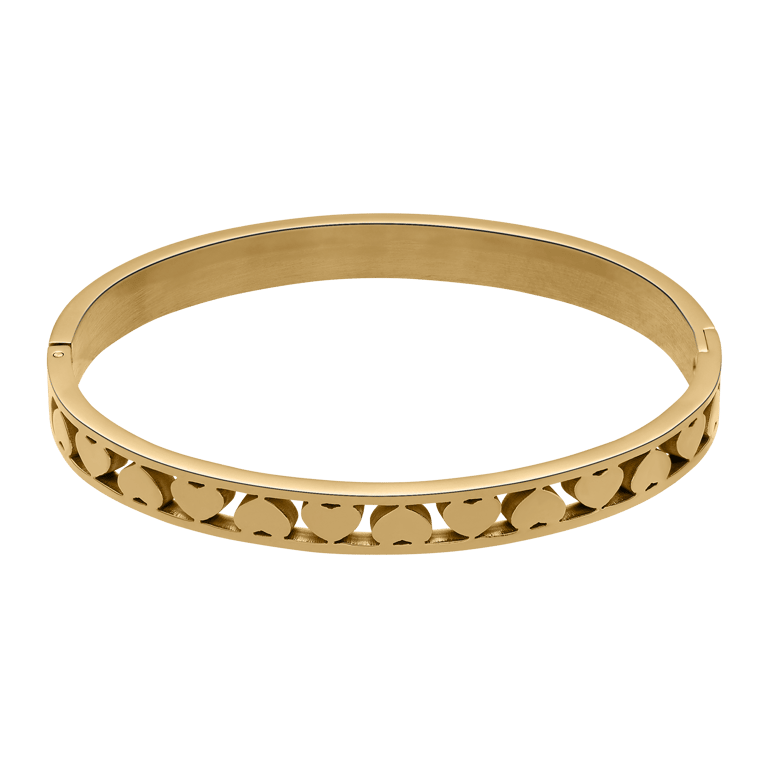 Guess stalen goldplated bangle met kristal voor dames