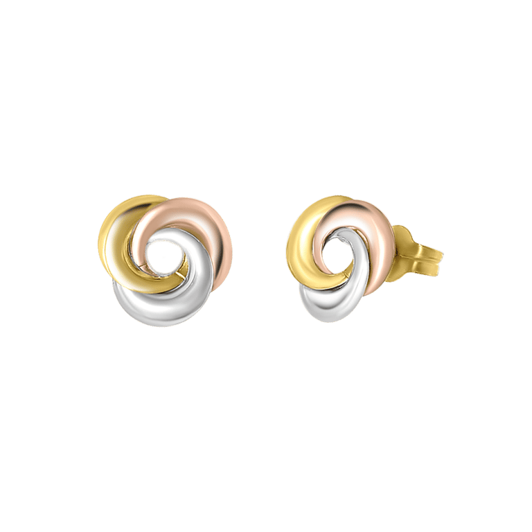 14 karaat gouden tricolor oorknoppen voor dames