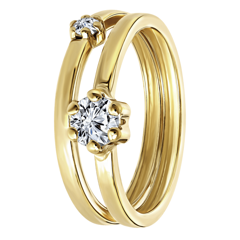 585 Gelbgold-Ring mit Zirkonia