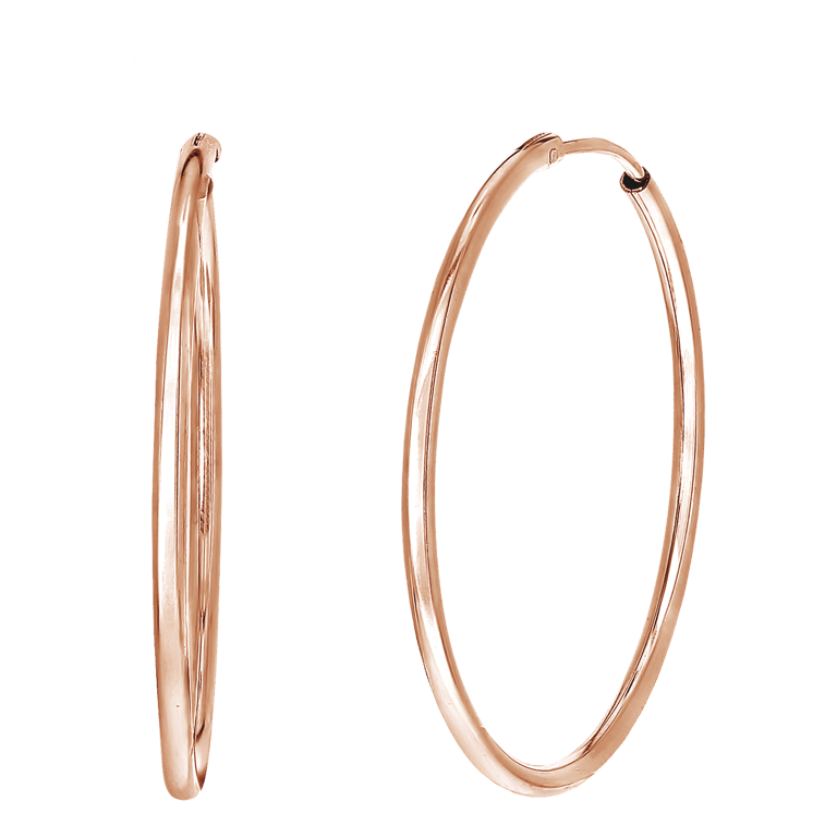 Silberohrringe, rotvergoldet, 40 mm
