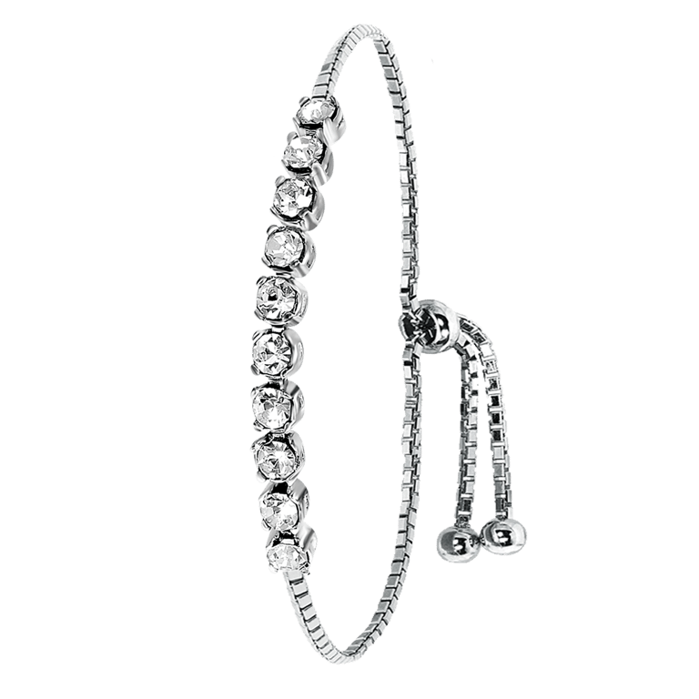 Silbernes Tennisarmband mit Swarovski-Kristall für Damen