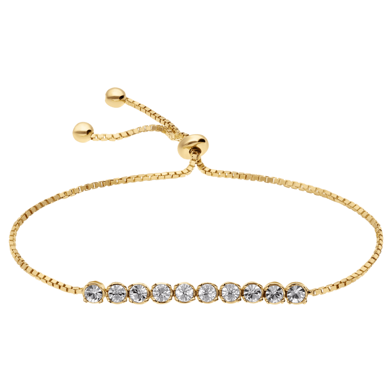 Silbernes goldplattiertes Tennisarmband mit Swarovski-Kristall für Damen