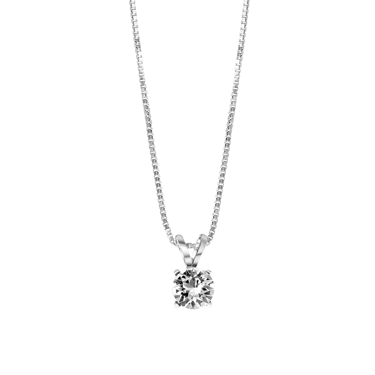 Silberne Halskette mit Anhänger mit Swarovski-Kristall für Damen
