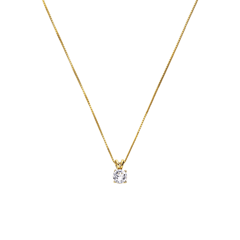 Zilveren goldplated ketting met hanger met Swarovski kristal voor dames