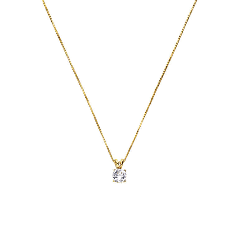 Zilveren goldplated ketting met hanger met kristal voor dames