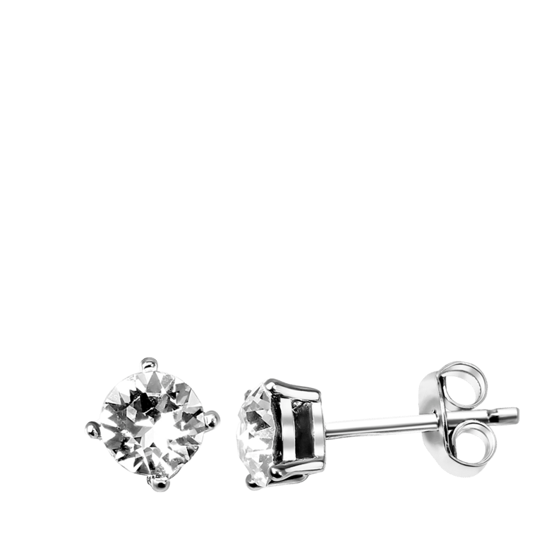 Zilveren oorknoppen met Swarovski kristal voor dames