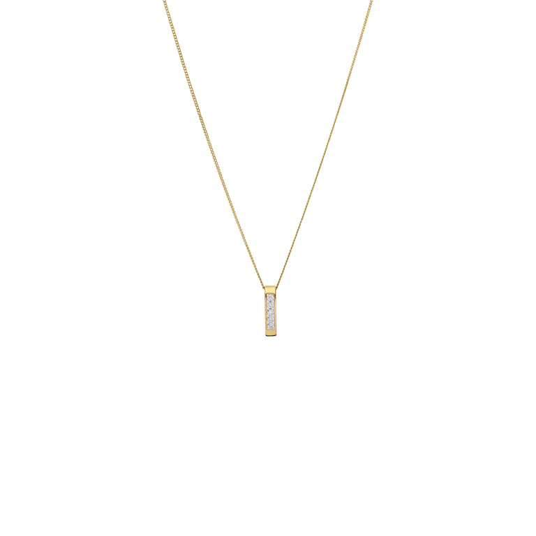 14 Karaat geelgouden ketting met diamant 0,01ct