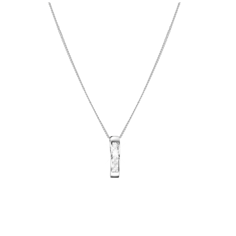 14 Karaat witgouden ketting met diamant 0,01ct