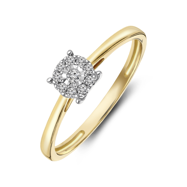 Ring, 585 Gelbgold, mit Diamant 0,08 ct