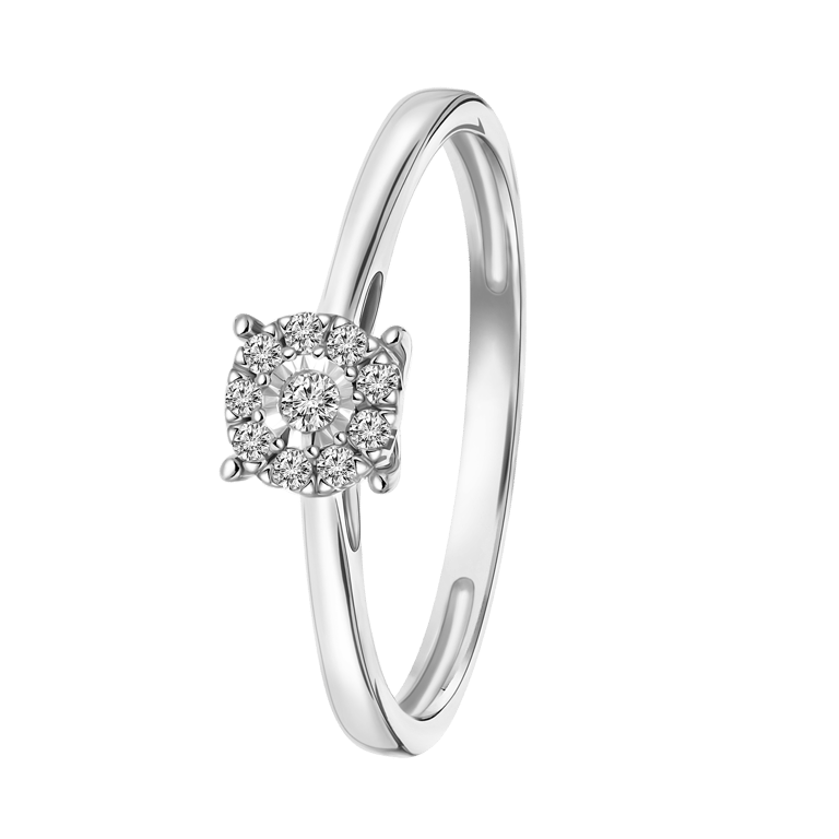 Ring, 585 Weißgold, mit Diamant, 0,08 ct