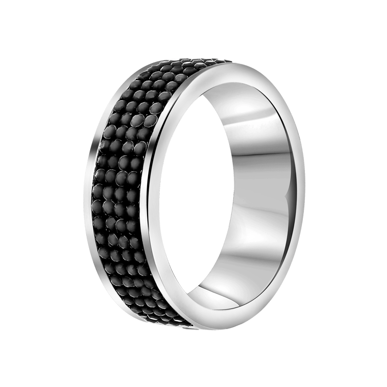 Gerecycled stalen ring hematite kristal