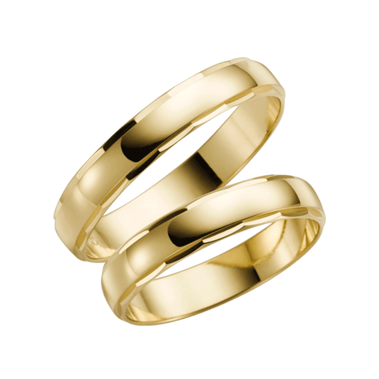 Trauring für Herren, 375 Gelbgold, Clover (Klee), H04
