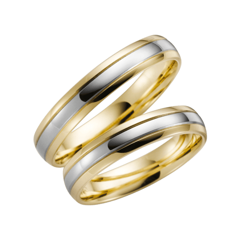 Bicolor-Trauring für Herren, 375 Gelb-/Weißgold, Flora H12