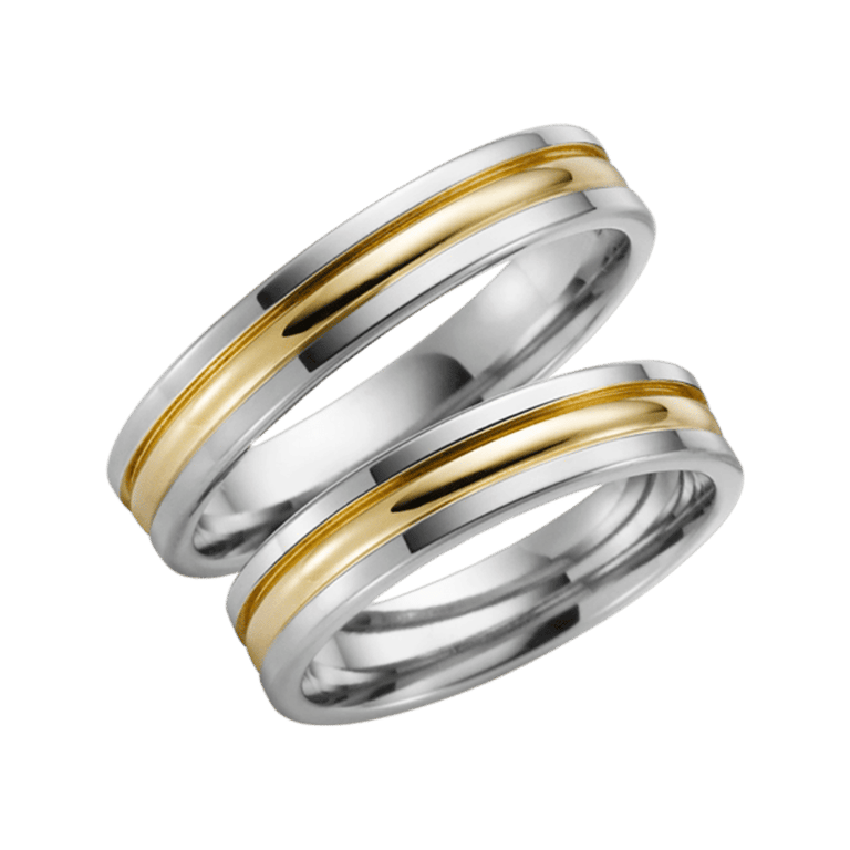 Bicolor-Trauring für Damen, 375 Weiß-/Gelbgold, Kalina H44