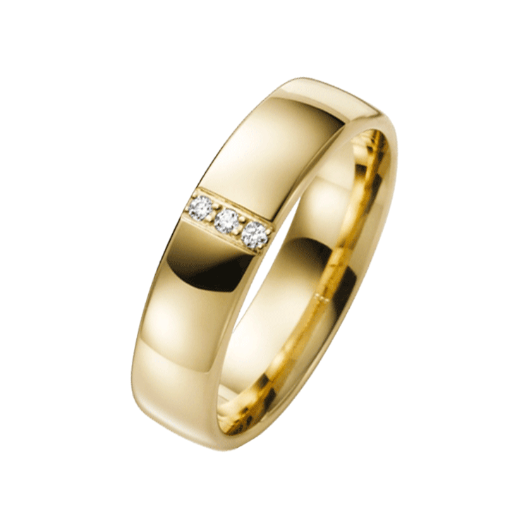 Trauring, 375 Gelbgold, Diamant, Pfingstrosen-Serie H98