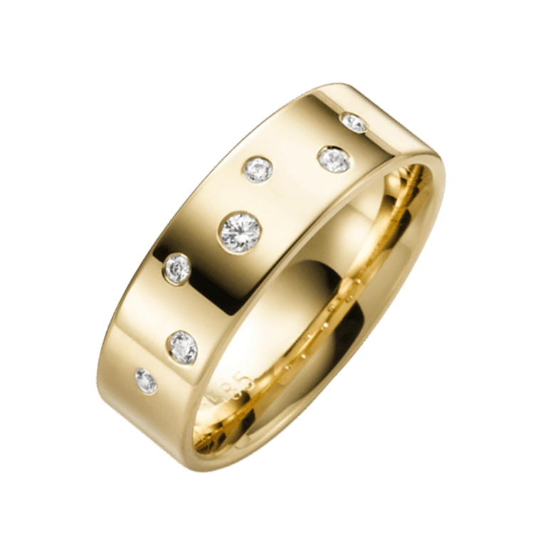 Trauring Bluebell Spots, 375 Gold, Diamant, H78