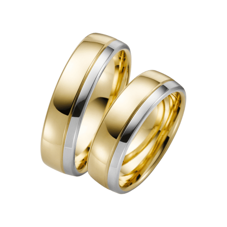 Bicolor-Trauring für Damen, 375 Gelb- und Weißgold, Alyssa, H84