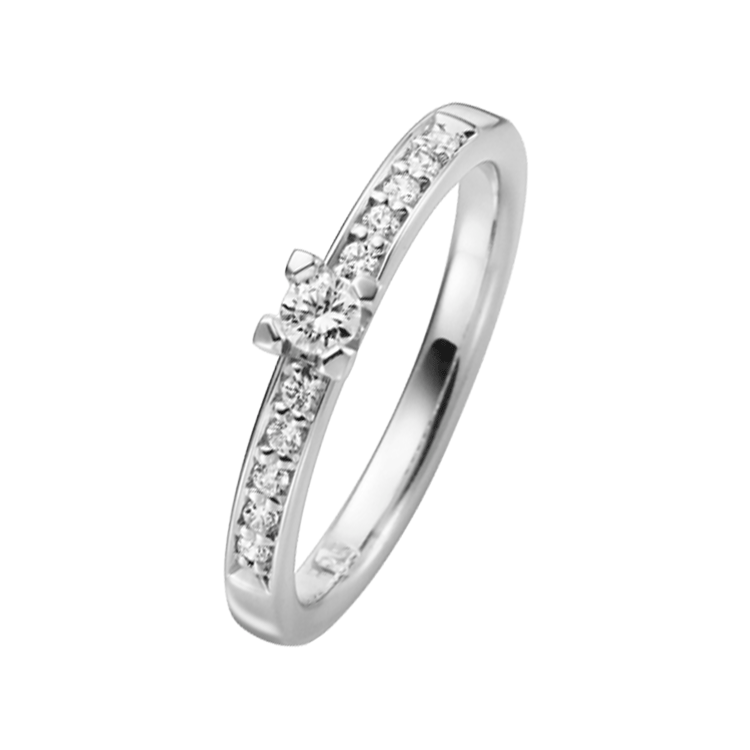 Verlobungsring, 375 Weißgold, Diamant, Snowdrops 0,20 ct, H100