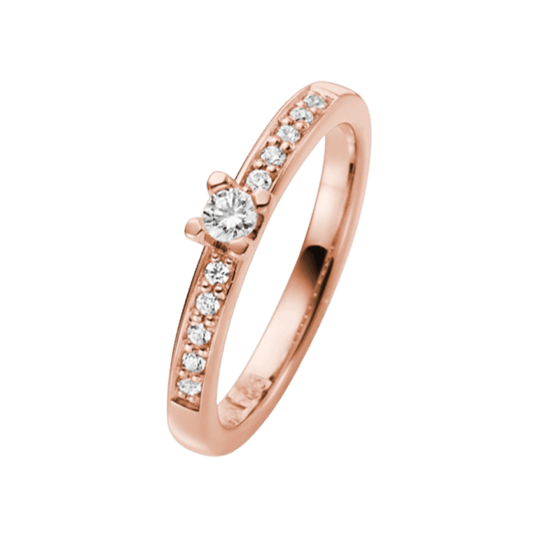 Verlobungsring, 375 Rotgold, Diamant, Snowdrops 0,20 ct, H101R
