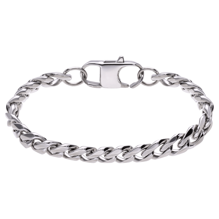 Gerecycleerd stainless steel jongensarmband gourmet schakel