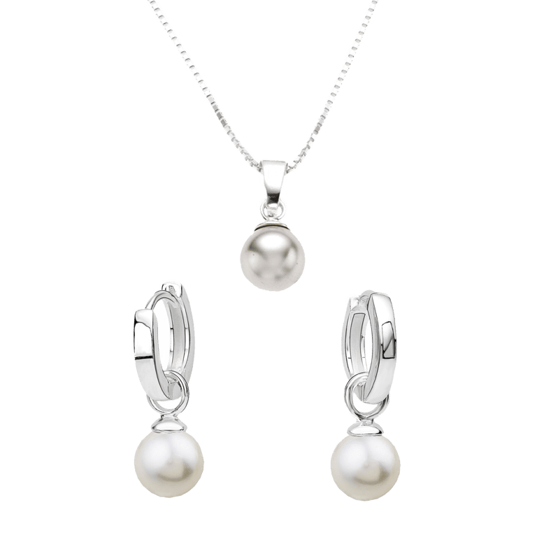 Schmuckset, 925 Silber, Perle