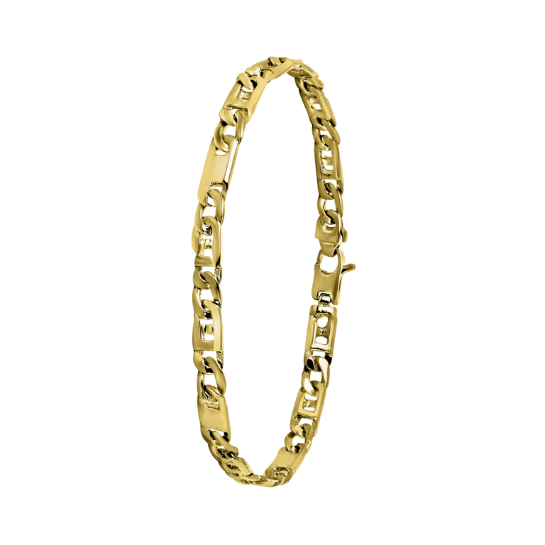 14 Karaat geelgouden armband fantasie massief 5mm