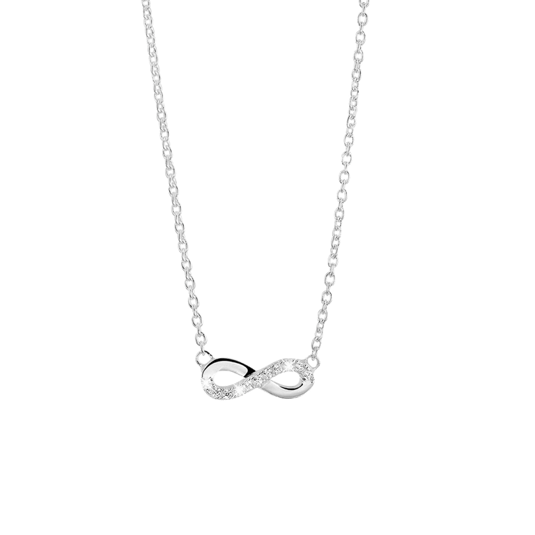 Zilveren ketting met hanger infinity met zirkonia