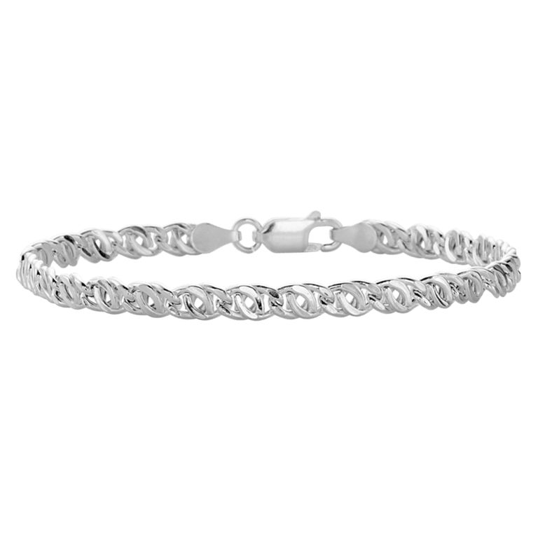Gerecycleerd zilveren armband met fantasieschakel