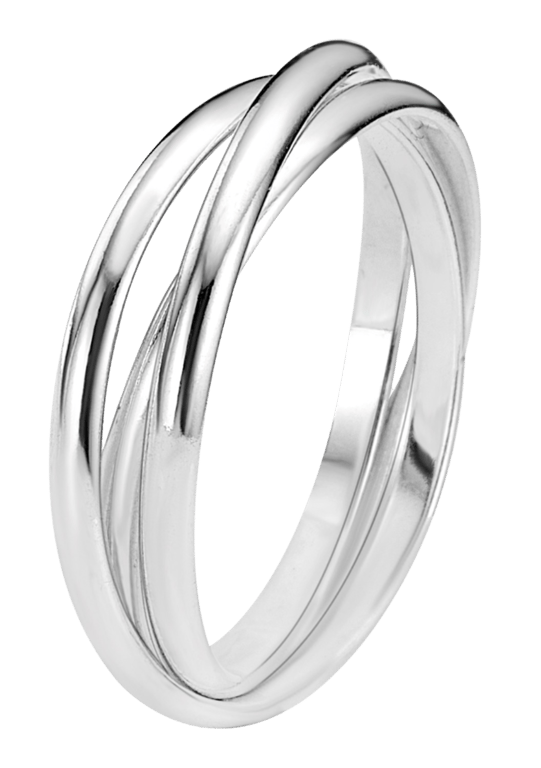 Silberner dreiteiliger Ring