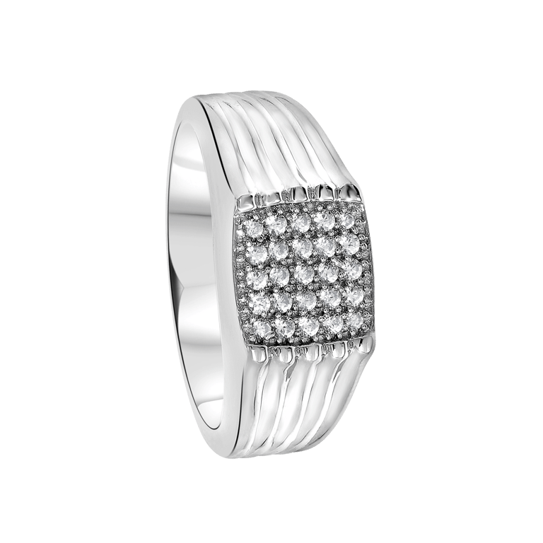 925 Silber Siegelring für Herren mit Zirkonia
