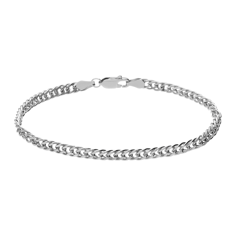 Gerecycled zilveren herenarmband dubbele gourmet