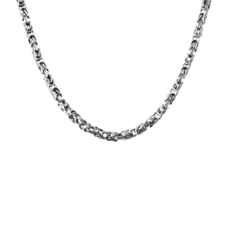 Gerecycled zilveren herenketting koningsschakel